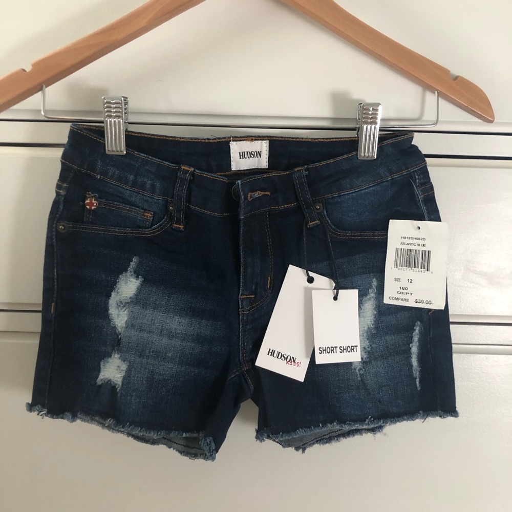 Hudson kids! Atlantic Blue Denim jean short shorts size 12